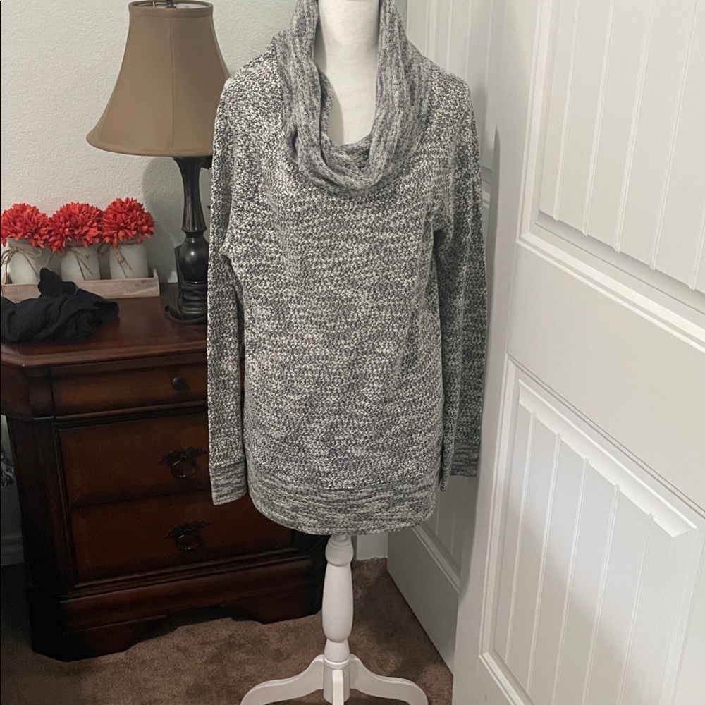 Lou & Grey Gray Cowl Neck Sweater Soft Knit